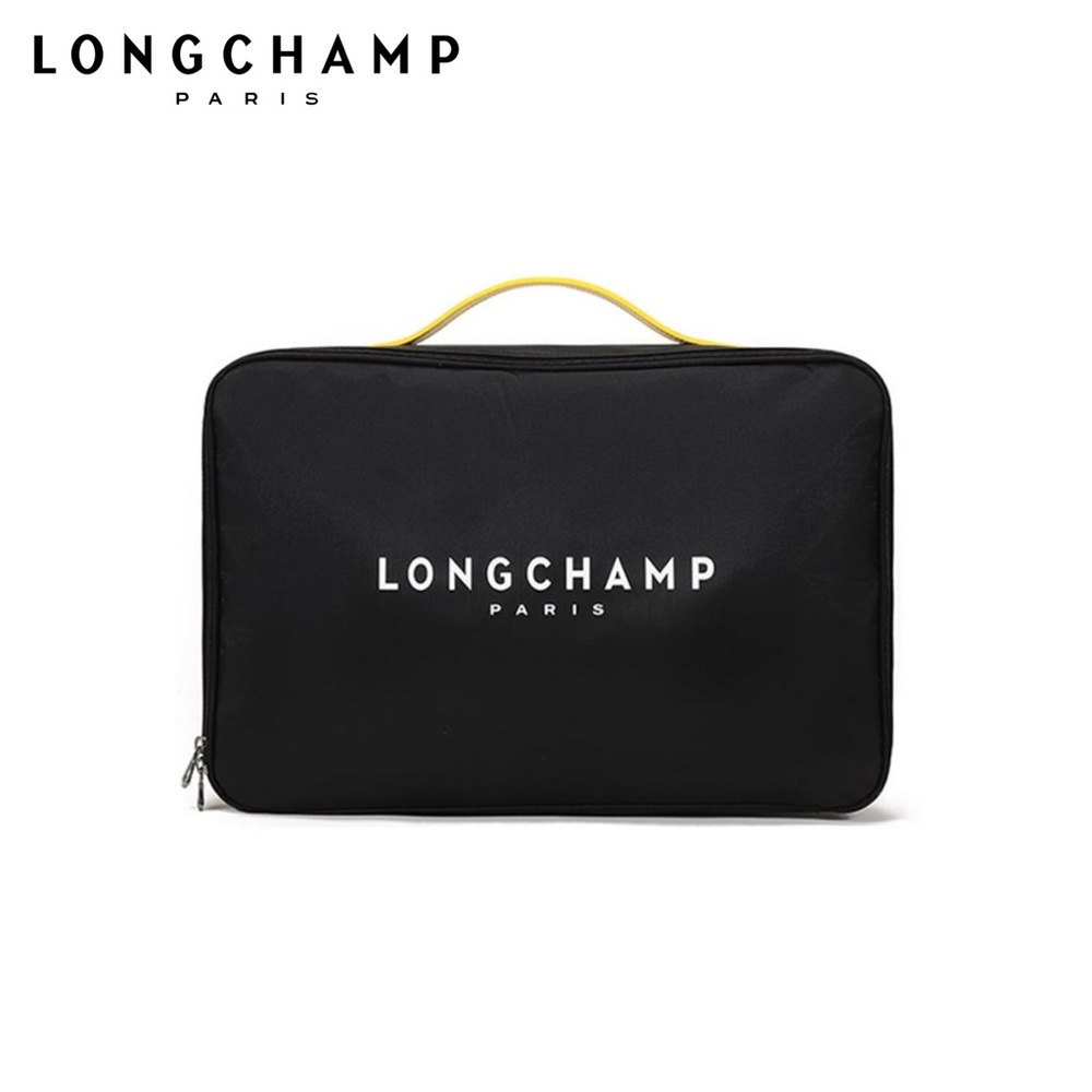 ✨ Longchamp Cocagne Fabric Briefcase Laptop Handbags Black/ Yellow Handle